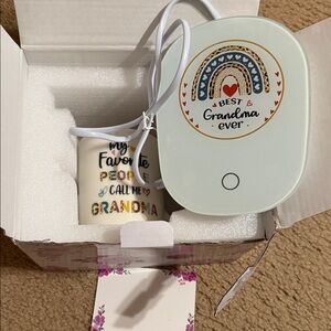 White Mug with Colorful Text